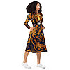 Long Sleeve Midi Dress Luxury LifeStyle Designer Print by Hazelglow