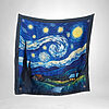 Luxury Designer Poly Silk Scarf | Soft & Lightweight Starry Night 04 Hazelglow