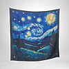 Luxury Designer Poly Silk Scarf | Soft & Lightweight Starry Night 01