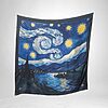 Luxury Designer Poly Silk Scarf | Soft & Lightweight Starry Night 08 | Hazelglow