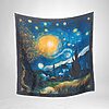 Luxury Designer Poly Silk Scarf | Soft & Lightweight | Starry Night 10