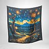 Luxury Designer Poly Silk Scarf | Soft & Lightweight Starry Night 12 | Hazelglow