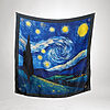 Luxury Designer Poly Silk Scarf | Soft & Lightweight Starry Night 15 | Hazelglow
