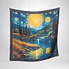 Luxury Designer Poly Silk Scarf | Soft & Lightweight Starry Night 16 Hazelglow
