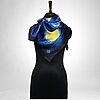 Luxury Designer Poly Silk Scarf | Soft & Lightweight Starry Night 04 Hazelglow