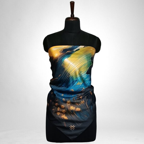 Luxury Designer Poly Silk Scarf | Soft & Lightweight Starry Night 14 Hazelglow