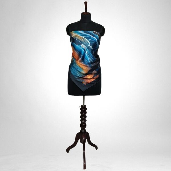 Luxury Designer Poly Silk Scarf | Soft & Lightweight Starry Night 02