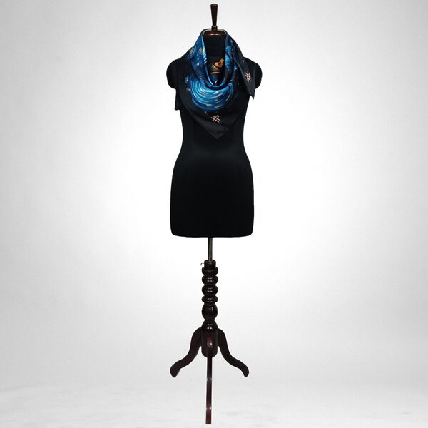 Luxury Designer Poly Silk Scarf | Soft & Lightweight Starry Night 07