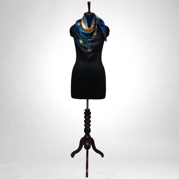 Luxury Designer Poly Silk Scarf | Soft & Lightweight | Starry Night 10