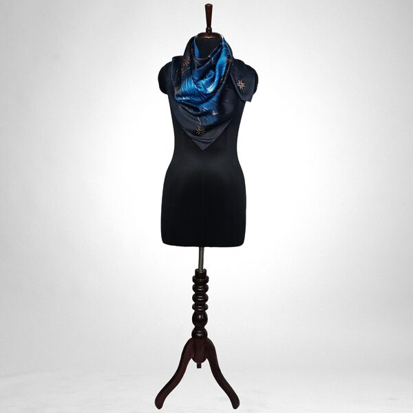 Luxury Designer Poly Silk Scarf | Soft & Lightweight Starry Night 13 | Hazelglow