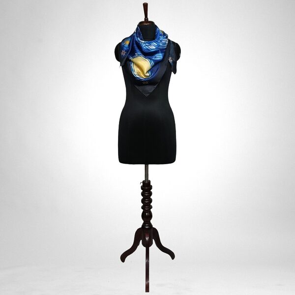 Luxury Designer Poly Silk Scarf | Soft & Lightweight | Starry Night Hazelglow 18