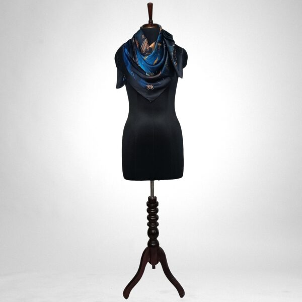 Luxury Designer Poly Silk Scarf | Soft & Lightweight | Starry Night 21