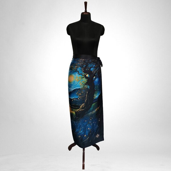 Luxury Designer Poly Silk Scarf | Soft & Lightweight Starry Night 07
