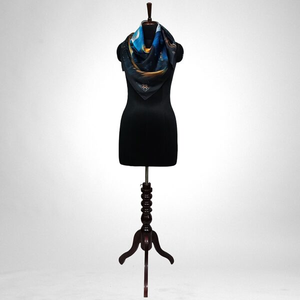 Luxury Designer Poly Silk Scarf | Soft & Lightweight | Starry Night 10