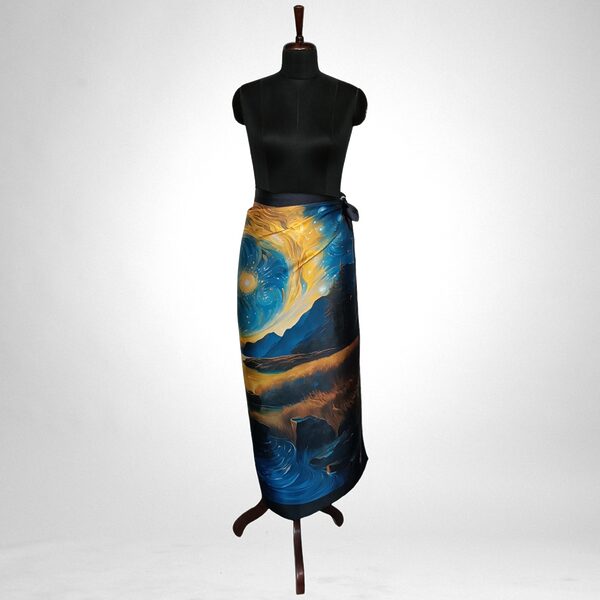 Luxury Designer Poly Silk Scarf | Soft & Lightweight Starry Night 14 Hazelglow