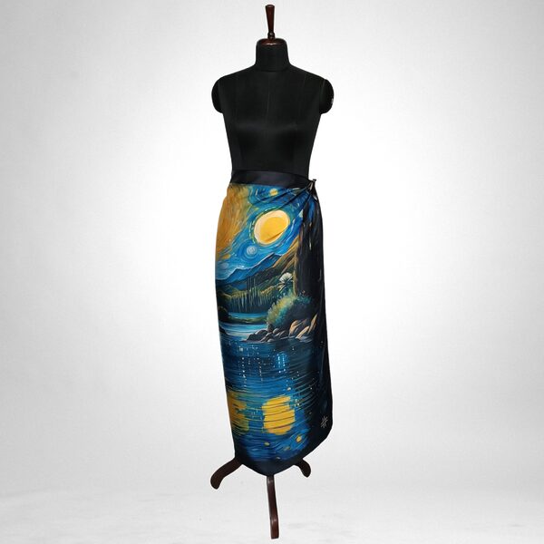Luxury Designer Poly Silk Scarf | Soft & Lightweight Starry Night 16 Hazelglow