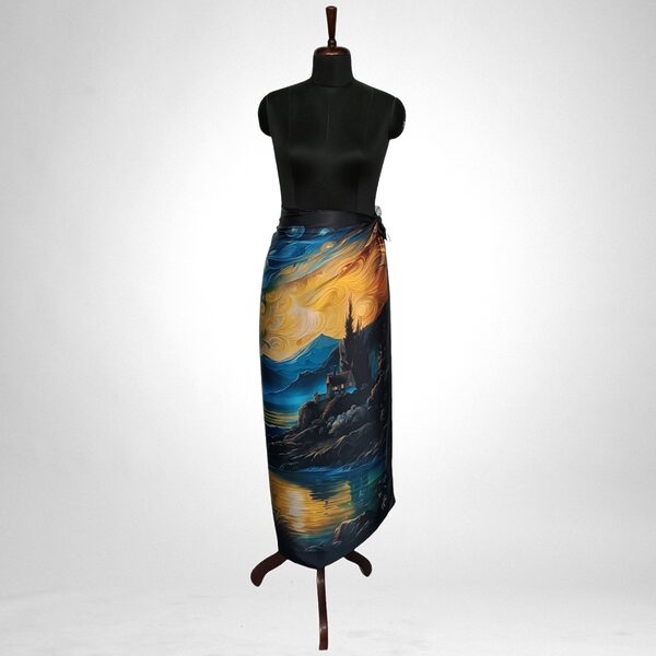 Luxury Designer Poly Silk Scarf | Soft & Lightweight Starry Night 17 Hazelglow