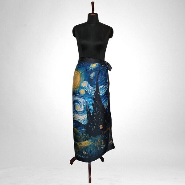 Luxury Designer Poly Silk Scarf | Soft & Lightweight | Starry Night Hazelglow 19