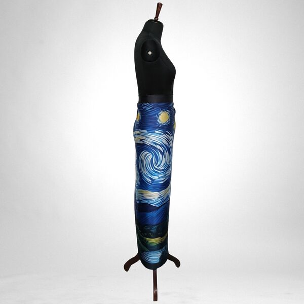 Luxury Designer Poly Silk Scarf | Soft & Lightweight Starry Night 04 Hazelglow
