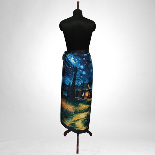 Luxury Designer Poly Silk Scarf | Soft & Lightweight Starry Night 07