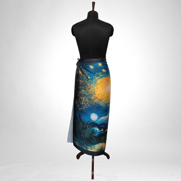 Luxury Designer Poly Silk Scarf | Soft & Lightweight | Starry Night 10