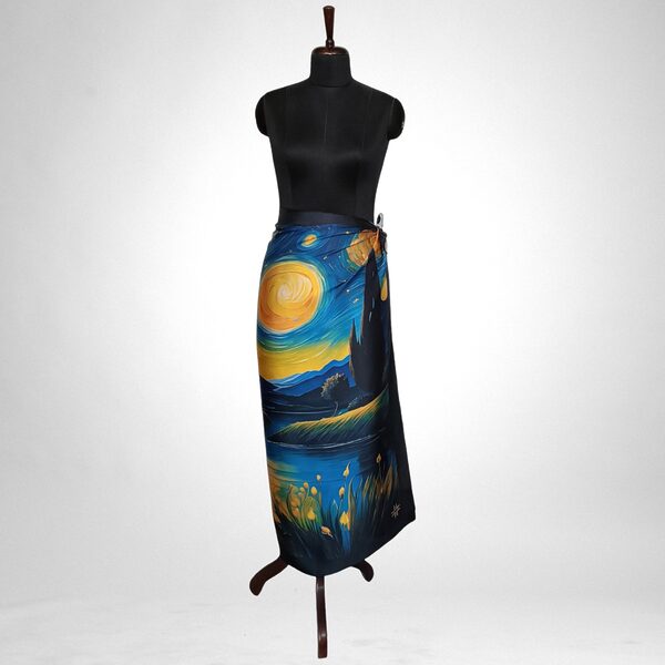Luxury Designer Poly Silk Scarf | Soft & Lightweight Starry Night 11 | Hazelglow