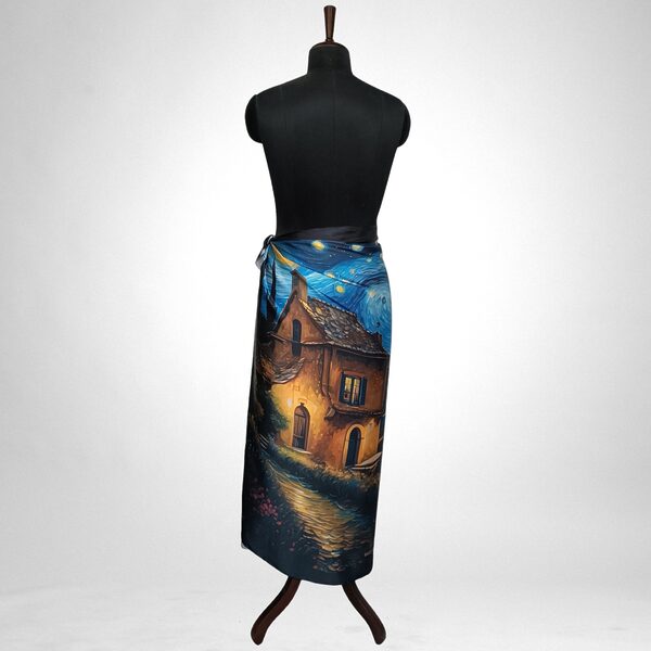 Luxury Designer Poly Silk Scarf | Soft & Lightweight Starry Night 13 | Hazelglow