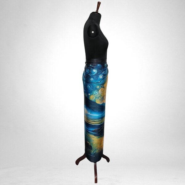 Luxury Designer Poly Silk Scarf | Soft & Lightweight Starry Night 17 Hazelglow