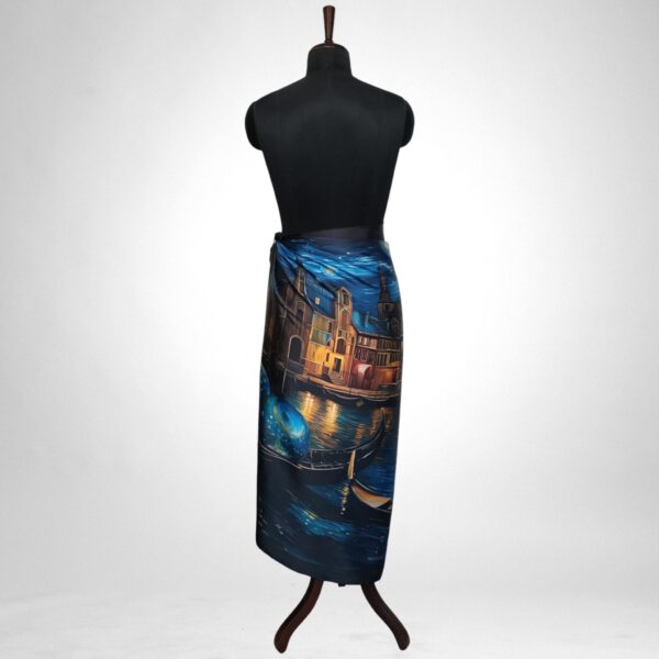 Luxury Designer Poly Silk Scarf | Soft & Lightweight | Starry Night 21