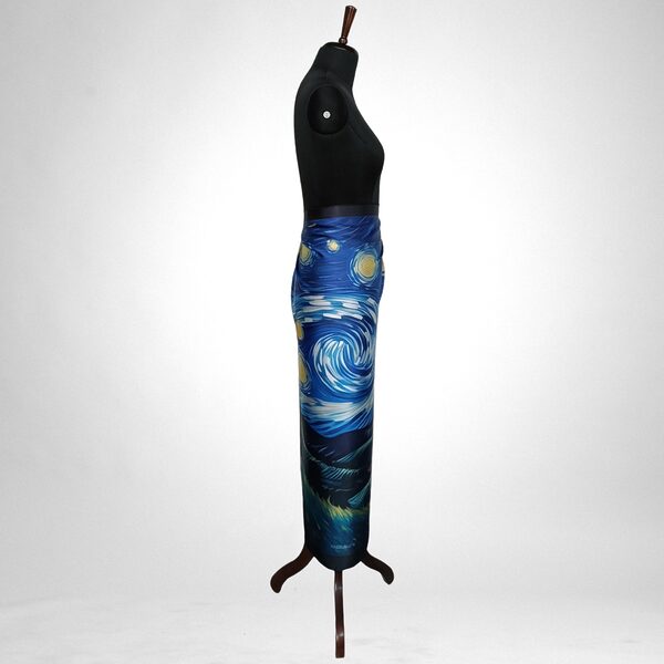 Luxury Designer Poly Silk Scarf | Soft & Lightweight Starry Night 01
