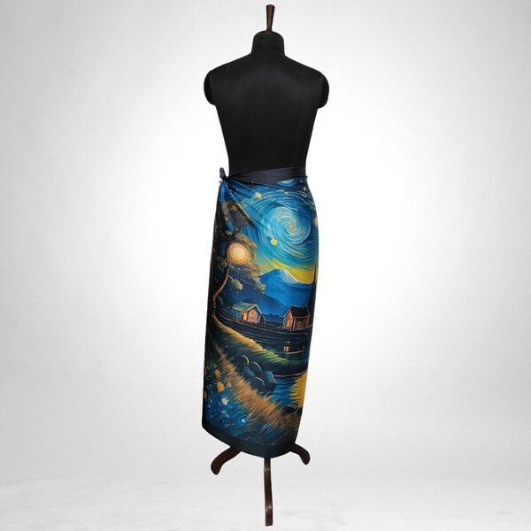 Luxury Designer Poly Silk Scarf | Soft & Lightweight Starry Night 11 | Hazelglow
