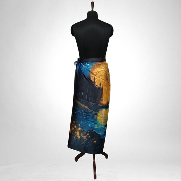Luxury Designer Poly Silk Scarf | Soft & Lightweight Starry Night 14 Hazelglow