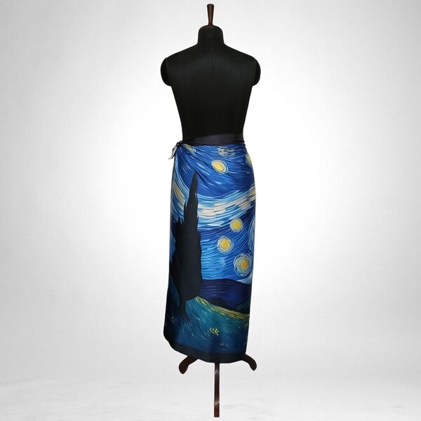Luxury Designer Poly Silk Scarf | Soft & Lightweight Starry Night 15 | Hazelglow