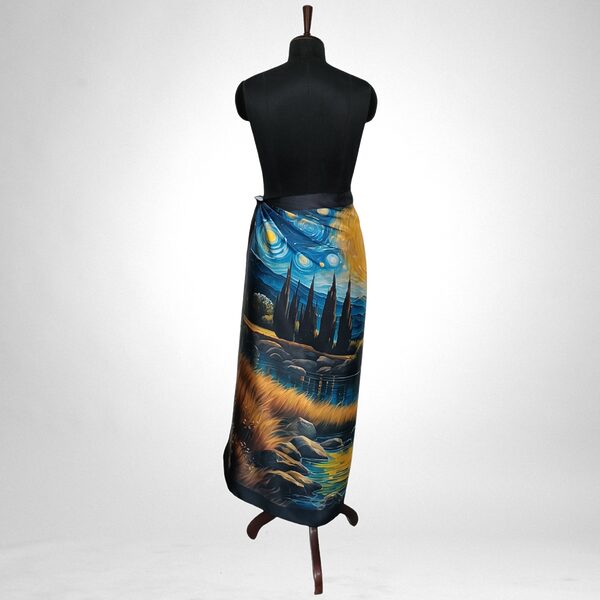 Luxury Designer Poly Silk Scarf | Soft & Lightweight Starry Night 16 Hazelglow