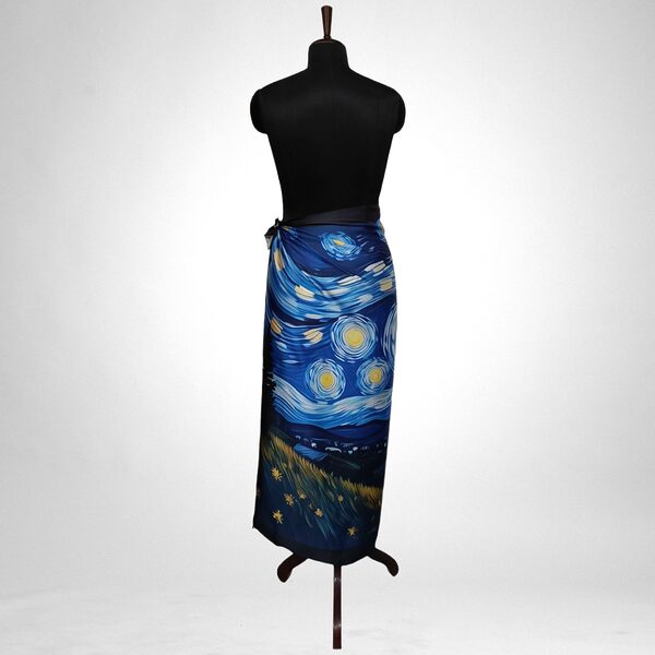 Luxury Designer Poly Silk Scarf | Soft & Lightweight | Starry Night Hazelglow 18