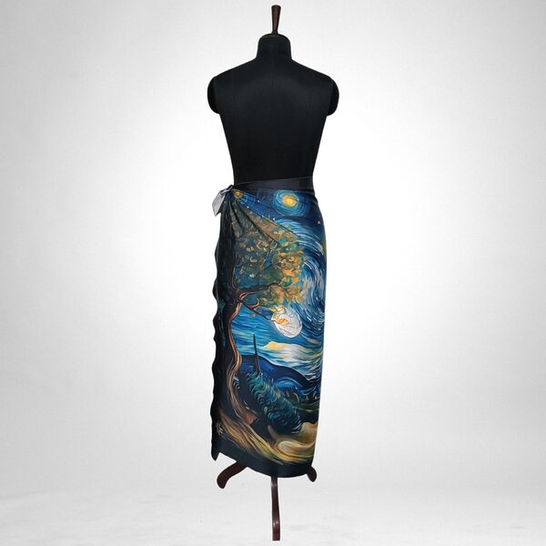 Luxury Designer Poly Silk Scarf | Soft & Lightweight | Starry Night Hazelglow 19