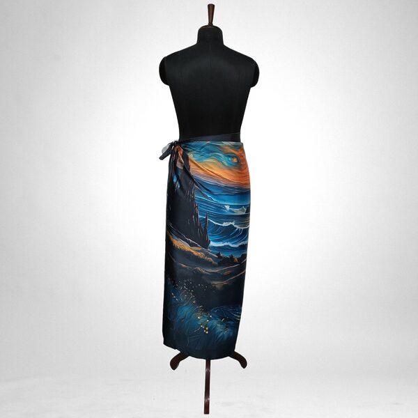 Luxury Designer Poly Silk Scarf | Soft & Lightweight Starry Night 02
