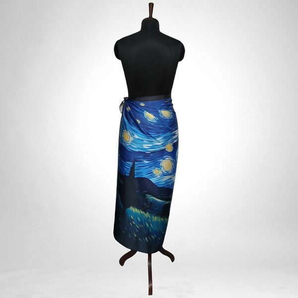 Luxury Designer Poly Silk Scarf | Soft & Lightweight Starry Night 02