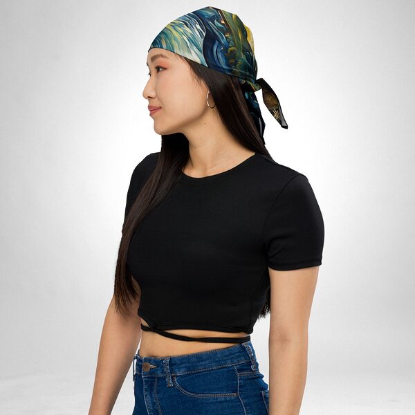 Luxury Designer Poly Silk Scarf | Soft & Lightweight | Starry Night Hazelglow 19