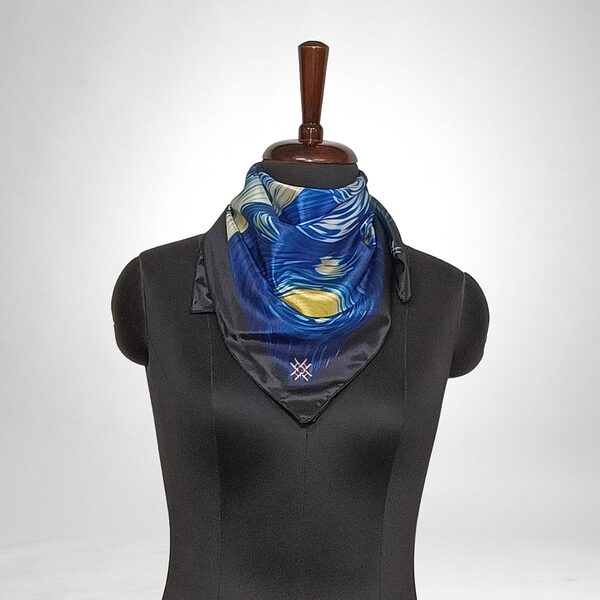 Luxury Designer Poly Silk Scarf | Soft & Lightweight Starry Night 04 Hazelglow