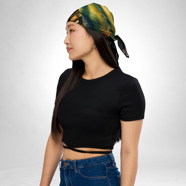 Luxury Designer Poly Silk Scarf | Soft & Lightweight Starry Night 07