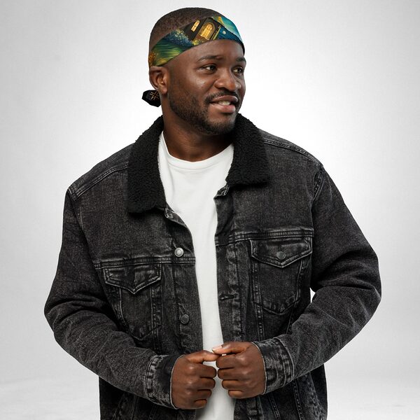 Luxury Designer Poly Silk Scarf | Soft & Lightweight Starry Night 07