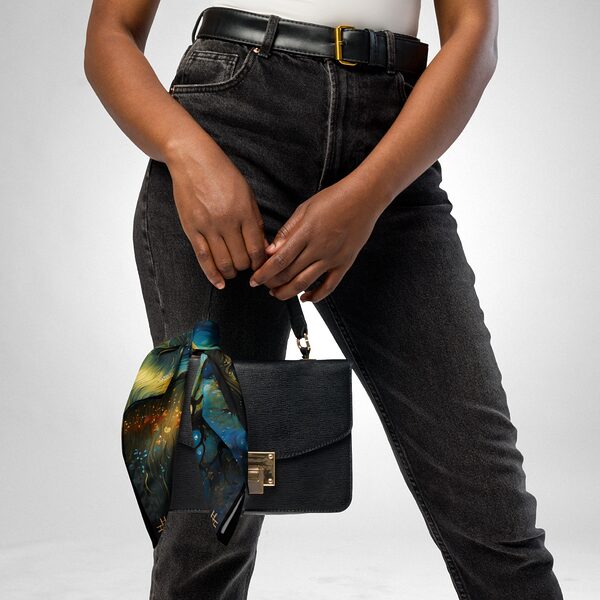 Luxury Designer Poly Silk Scarf | Soft & Lightweight Starry Night 07