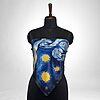 Luxury Designer Poly Silk Scarf | Soft & Lightweight Starry Night 08 | Hazelglow