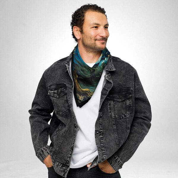 Luxury Designer Poly Silk Scarf | Soft & Lightweight | Starry Night 10