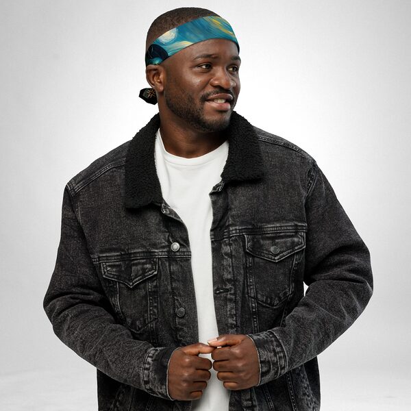 Luxury Designer Poly Silk Scarf | Soft & Lightweight | Starry Night 10