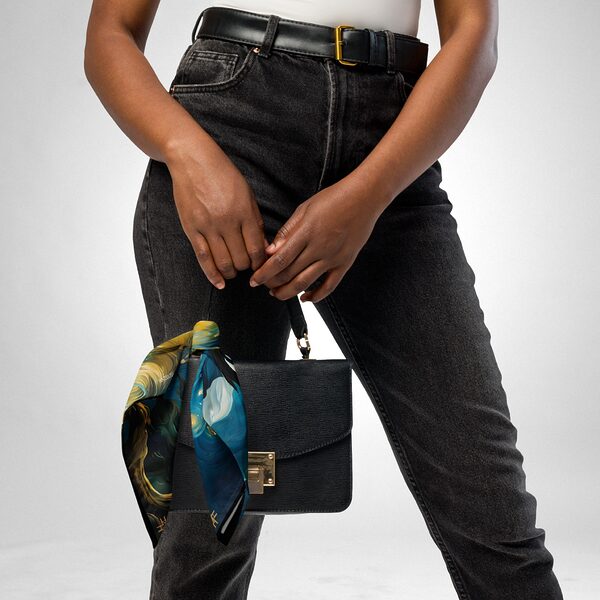 Luxury Designer Poly Silk Scarf | Soft & Lightweight | Starry Night 10