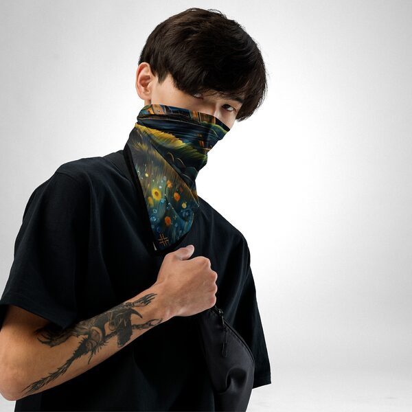 Luxury Designer Poly Silk Scarf | Soft & Lightweight Starry Night 11 | Hazelglow