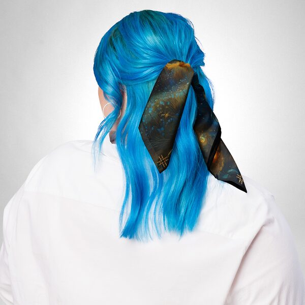 Luxury Designer Poly Silk Scarf | Soft & Lightweight Starry Night 12 | Hazelglow