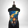 Luxury Designer Poly Silk Scarf | Soft & Lightweight Starry Night 12 | Hazelglow